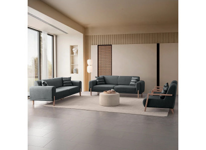 Gemütliches Interieur – Sofas und Sessel im gleichen Stil