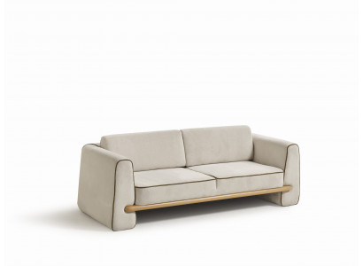 Beiges Polstersofa Stilvoller 3-Sitzer Wohnzimmer Edle Textilcouch