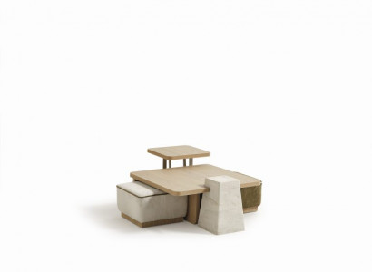 Stilvoller Brauner Couchtisch-Set Wohnzimmer Tische Abstelltische