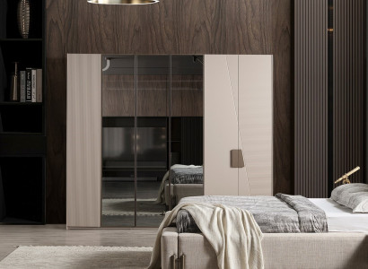 Schlafzimmer Beiger Schrank Robuster Holz Kleiderschrank Edle Möbel