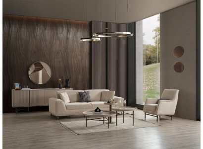 Exklusive Garnitur Designer Polstersofa Beistelltische Konsole