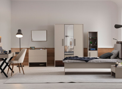 Designer Komplette Garnitur Einzelbett Designer Schrank Regale Tisch
