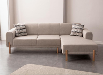 Bequemes Ecksofa mit großzügiger Sitzfläche und stilvollem Design