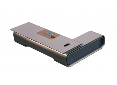 Elegantes Silber-Roségold-Design Eckschreibtisch
