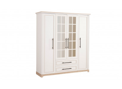 Großer Beiger Kleiderschrank Schlafzimmer Holzschrank Stauraum Möbel