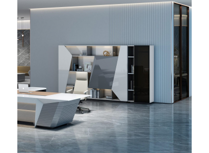 Eleganter Büroschrank in Weiß – geräumig und modern
