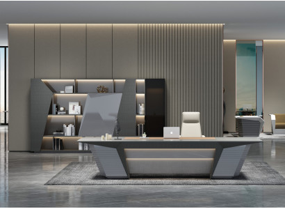 Praktisches Set: Schreibtisch und Büroschrank in modernem Design
