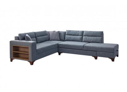 Ecksofa mit tiefer Sitzfläche und praktischer integrierter Ablagefläche