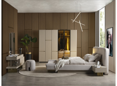 Schlafzimmer Bett 2x Nachttische Kleiderschrank Schminktisch Spiegel
