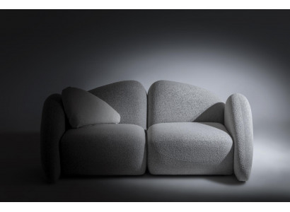 Hochwertiger Grauer Dreisitzer Wohnzimmer Polstercouch Textil 3-er