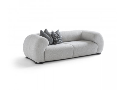 Stilvoller Polster 3-Sitzer Wohnzimmer Graue Couch Polstermöbel