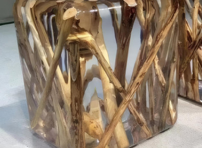 Brauner Beistelltisch Designer Epoxid Möbel Edle Robuste Tische