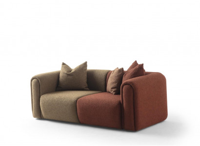 Braunes Polstersofa Designer Wohnzimmer Dreisitzer Textil 3-Sitzer