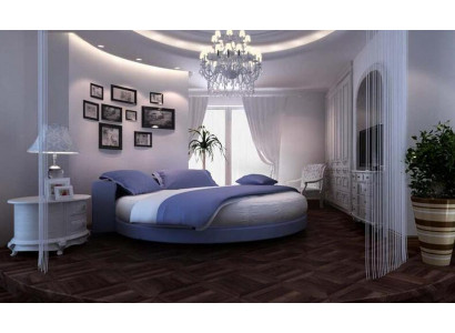 Blaues Polsterbett Designer Schlafzimmer Doppelbetten Rundbetten