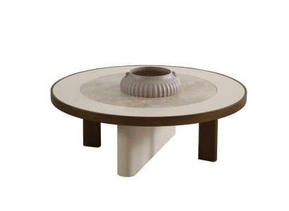 Moderner Runder Couchtisch Designer Holztisch Weißer Tisch