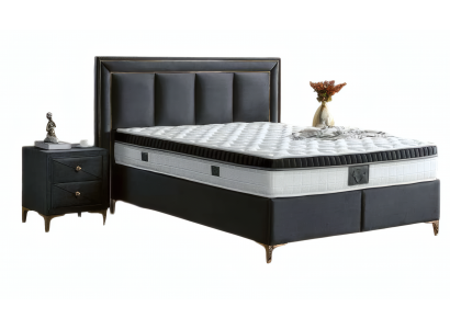 Schlafzimmer Set 3tlg Bett mit Stauraum 2x Nachttische Modernes Komplettset