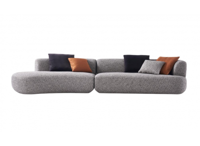 Weiches komprimierbares graues Stoffsofa bequemes Sofa für das Wohnzimmer