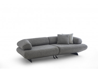 Designer Polstersofa Graues Stoffsofa Wohnzimmer Luxus Couch