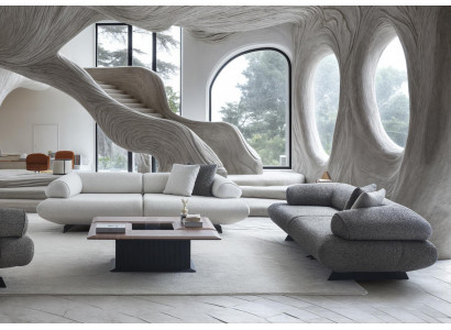 Graues 3-Sitzer-Sofa Weißes 3-Sitzer-Sofa Couchtisch – 3tlg.