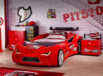 Designer Kinderbett Autobett Stilvolle Rennwagen Kunststoffbetten