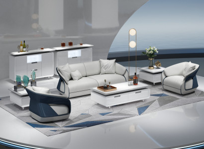 Stylisches Wohnzimmer-Set 3-Sitzer und zwei 1-Sitzer