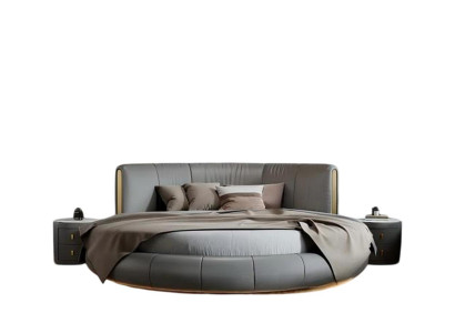 Graues Rundbett Stilvolle Schlafzimmer Betten Moderne Doppelbetten