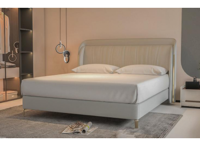 Elegantes Beiges Textilbett Stilvolle Schlafzimmer Betten Edle Möbel