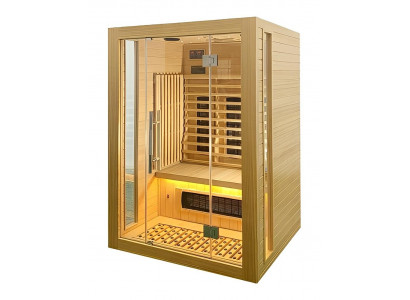 Holz Infrarot-Wärmekabine für 3 Personen mit Steuerpanel Sauna für zu Hause