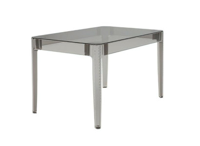 Eleganter grauer transparenter Tisch Rechteckiger Tisch Gartentisch