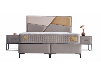 Schickes Bett mit stabilem Rahmen und stylischer Rückenlehne