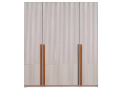 Eleganter Holzschrank Beiger Stauraumschrank Aufbewahrungsschrank