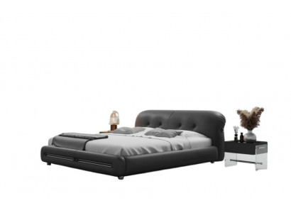 Schwarzes Niedriges Doppelbett Schlafzimmer Polsterbetten Edle Möbel