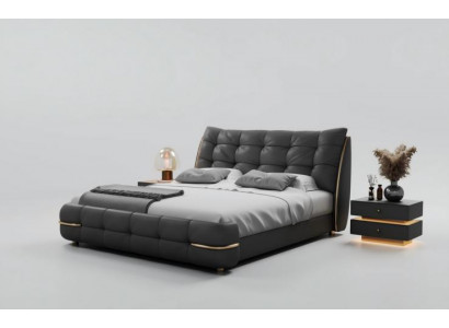 Luxuriöses Schwarzes Doppelbett Designer Polsterbetten Edle Möbel