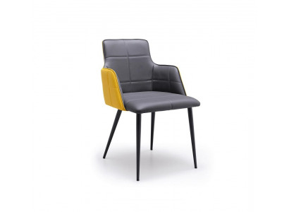 Grauer Esszimmer Sitzstuhl Lederstühle Kunstlederstühle Metallfüße