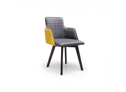 Grau-Gelber Lederstuhl Designer Esszimmerstühle Edle Sitzstühle