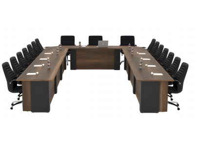 Stilvolle Arbeitszimmer Tisch Garnitur Designer Konferenztische 9tlg