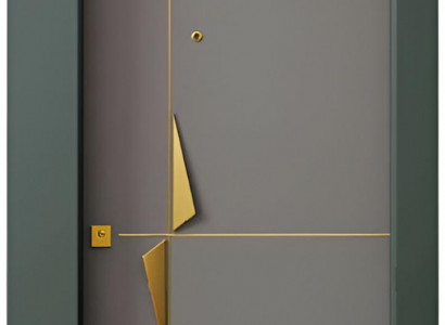 Gold-Graue Eingangstür Stilvolle Wohnungstüren Designer Hoteltüren