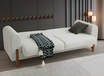 Weißes Wohnzimmer Polstersofa Designer Textilcouch Moderner 3-Sitzer