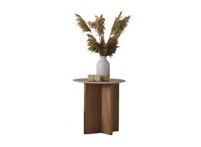 Eleganter Beistelltisch aus Holz mit runder Tischplatte Hochwertig Möbel