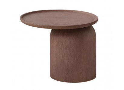 Moderner braun Couchtisch aus Holz mit rundem Tischplatten Design Hochwertig