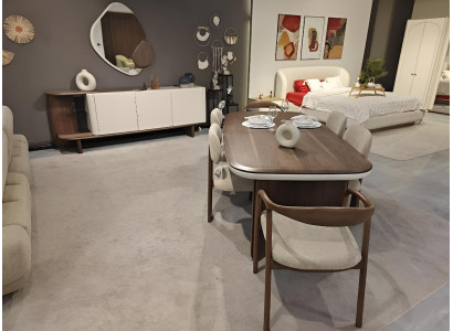 Modernes Esszimmer-Set Holztisch Designer 6x Stühle Edle Konsole