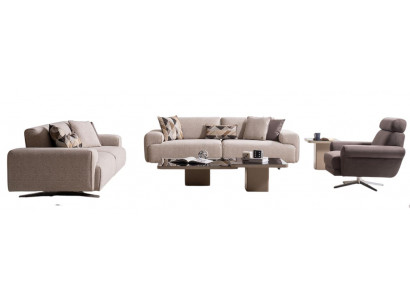 Modernes Möbelset mit Sofas Sessel und stilvollen Beistelltischen