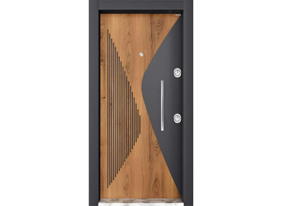 Schwarz-Braune Eingangstür – Modernes Design mit Hohem Schutz