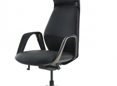 Designer Schwarzer Bürostuhl Moderner Chefsessel Leder Drehstuhl