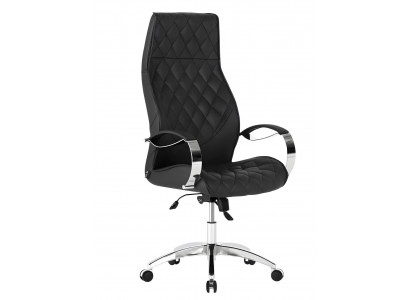 Schwarzer Drehstuhl Designer Arbeitszimmer Sessel Armlehnensessel