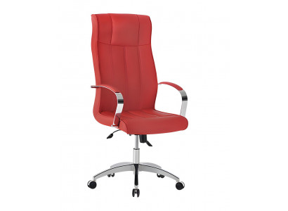 Stylischer Roter Bürostuhl Designer Drehstuhl Arbeitszimmer Sessel