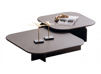 Moderner Brauner Couchtisch Exklusiver Satztisch Wohnzimmer Tische