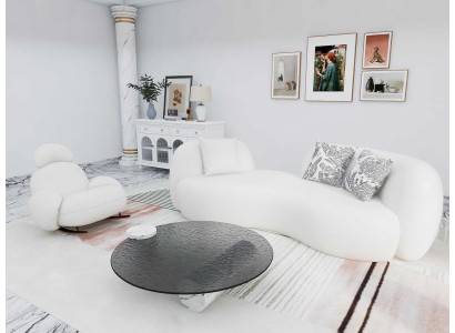 Elegante Wohnzimmer Garnitur 3-Sitzer Schaukelstuhl Edler Couchtisch