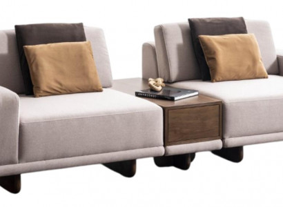 Beige Polstercouch Designer Wohnzimmer 3-Sitzer Stoffsofas Möbel
