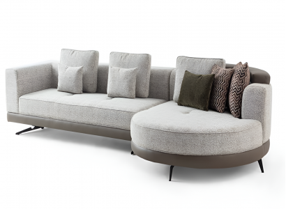 Designer Rundsofa Luxuriöses Polstersofa Exklusive Textilcouchen